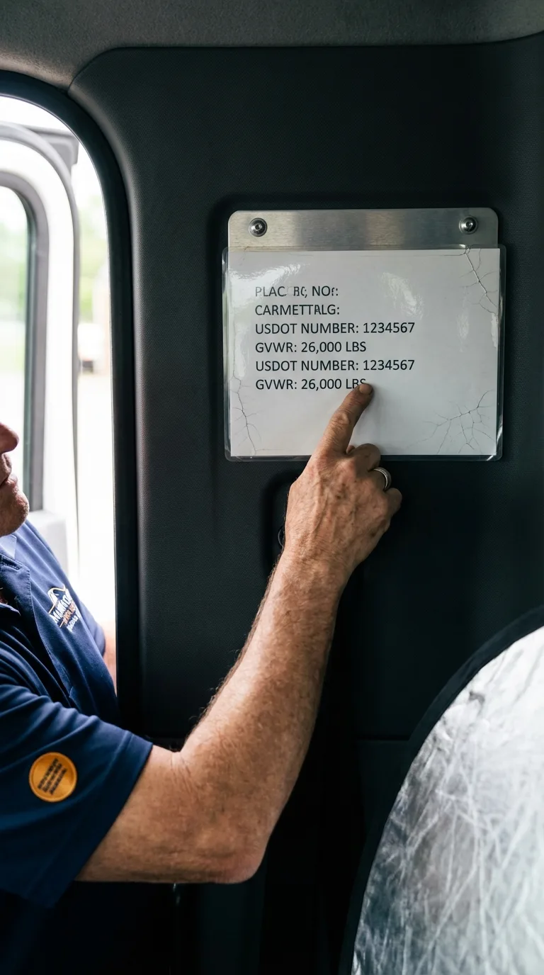 USDOT licensing placard verification in Robbinsville